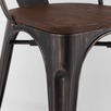 Стул Tolix Wood Черный патина золото