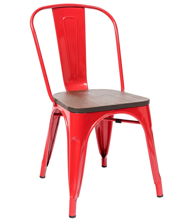 Стул Tolix Wood Красный глянцевый