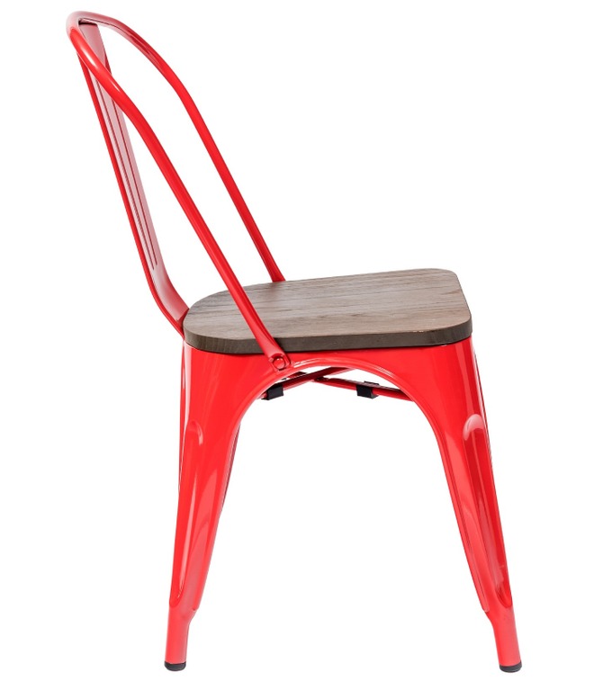 Стул Tolix Wood Красный глянцевый