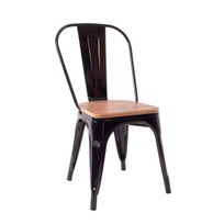 Стул Tolix Wood, черный - фото