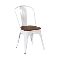 Стул Tolix Wood, белый - фото