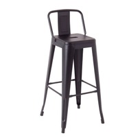 Стул Tolix со спинкой барный, черный - фото