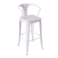 Стул Tolix барный с подлокотниками, белый - фото